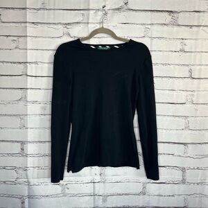 Lauren Ralph Lauren Black Cotton Crew Neck Long Sleeve Top Women’s S Preppy Y2K